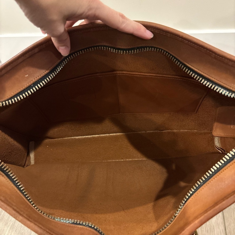 Vtg Coach Leather Embassy Briefcase Purse Handbag British Tan Brown Made in USA - Picture 9 of 12